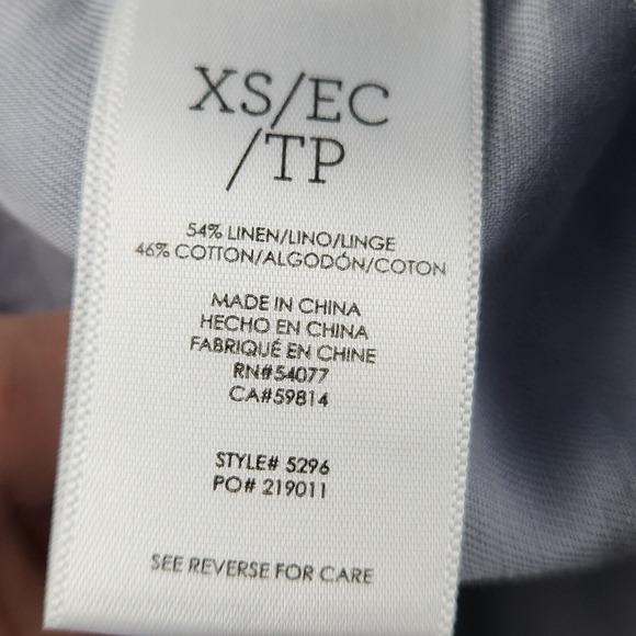 Cabi 5296 Coat Women XS Blue Tanner Trench Jacket Linen Blend Belted Button Down - Picture 8 of 9